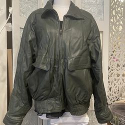 Leather jackets olive tone