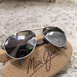 Maui Jim Mikioi MJ787-14 Aviator Sunglasses - Polarized - Like New - Made in Italy