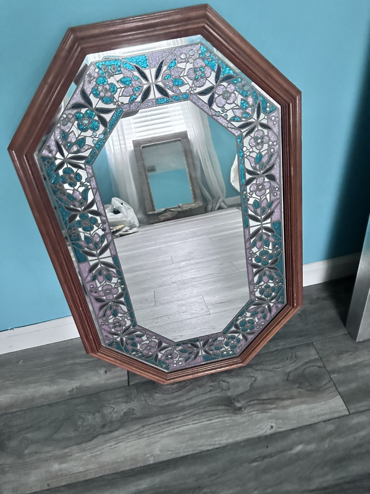 Faux Stained Glass Mirror