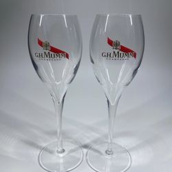 G.H.Mumm Set Of 2 Classic Champagne Fluted Stemware Glasses