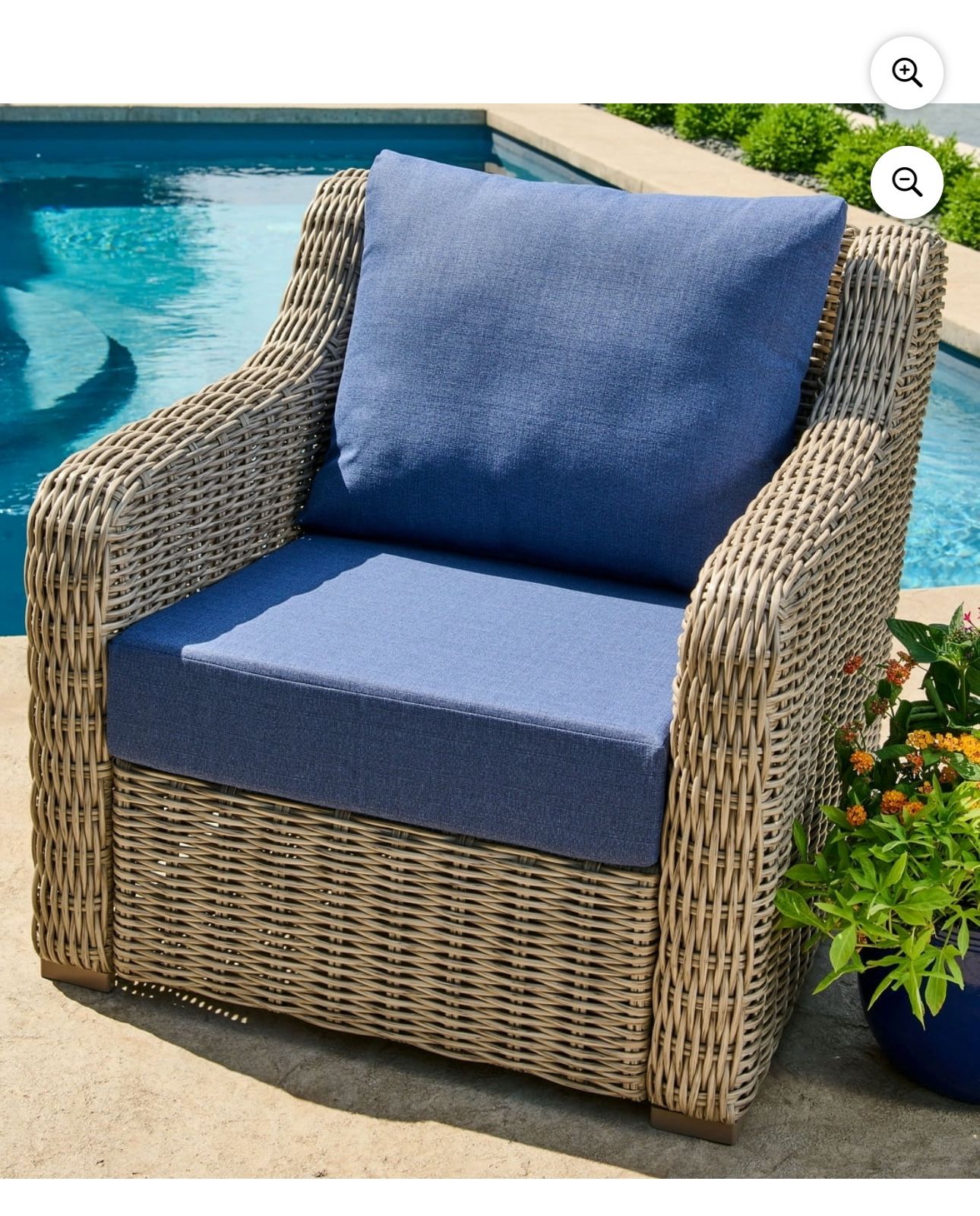Better Homes & Gardens Navy Outdoor 24"x 24" 2 Piece Deep Seat Cushion Set
