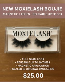NEW MoxieLash Boujie Magnetic Lashes – Reusable Up to 30x – Full Glam Look 