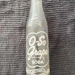 Vintage O-So Grape Soda Bottle