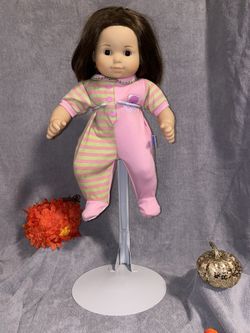 Pleasant Company American Girl Bitty Baby Twin Baby Doll Brunette Hair with hair cut