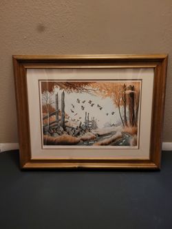 "Startled Covey" by Larry Toschik with Signature and  Certificate of Authenticity