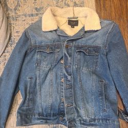 Mens Triot Jean Faux  Fur Jacket Size Large