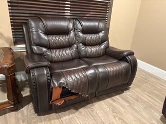 Brown leather Couch