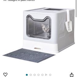 Cat Litter Box With Mat And Scoop