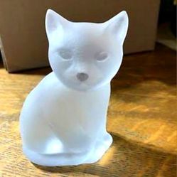 Vintage Nybro Frosted Crystal glass Sitting Cat