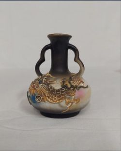 Miniature 3" Japanese Dragon Vase 