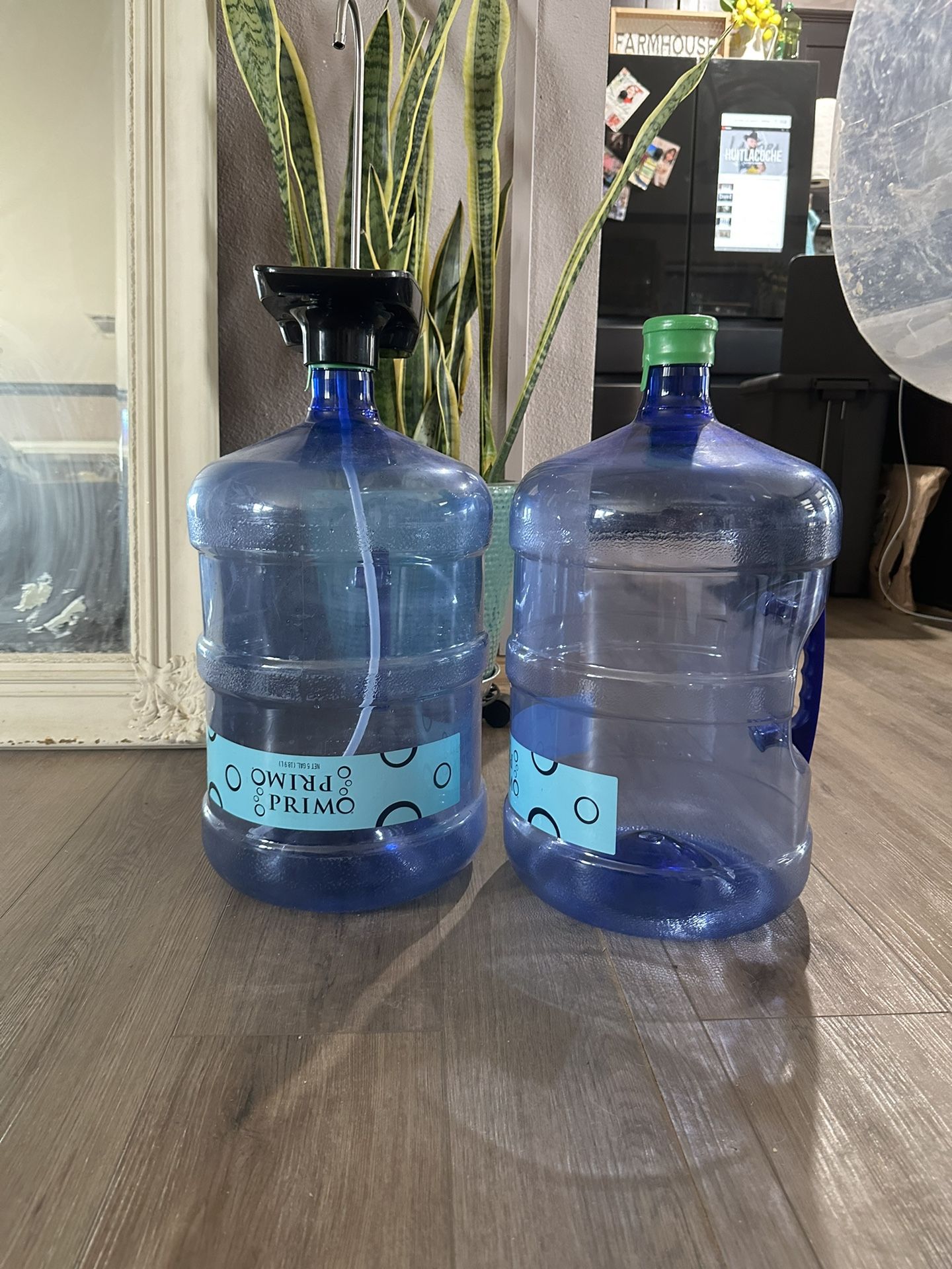 2 -Water Jugs (5 gallons) With Electric fountain