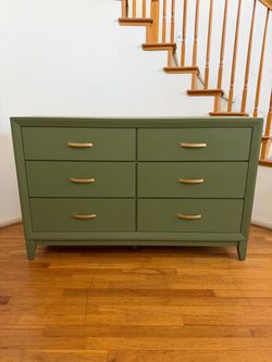 Olive Green 6-Drawer Dresser | Free Delivery