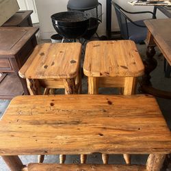 Set Of 3 Woden Table / End Tables 