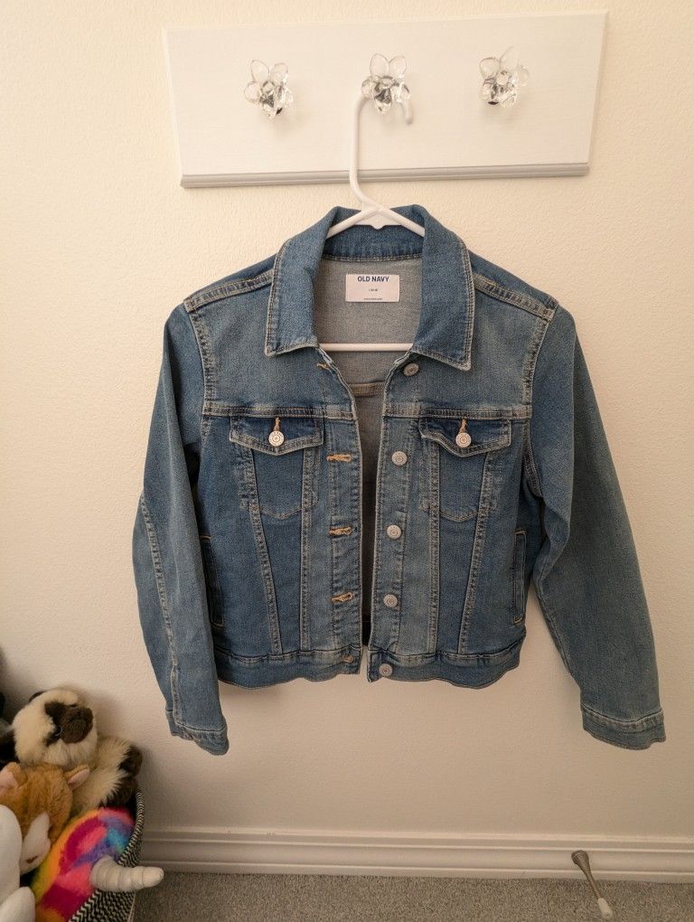 Girls denim Jacket Size L 10/12