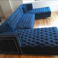 Prada Blue Sectional No Needed Credit Check Finance  Next Day Delivery $1749