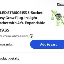 3-Socket Easy Grow Plug-In Light Socket with 4 ft. Expandable