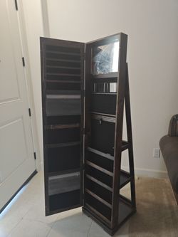 Standing Mirror Jewelry Armoire Cabinet