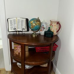 Real wood Half-Circle Console Table with Shelves pick up in lantana cascade 