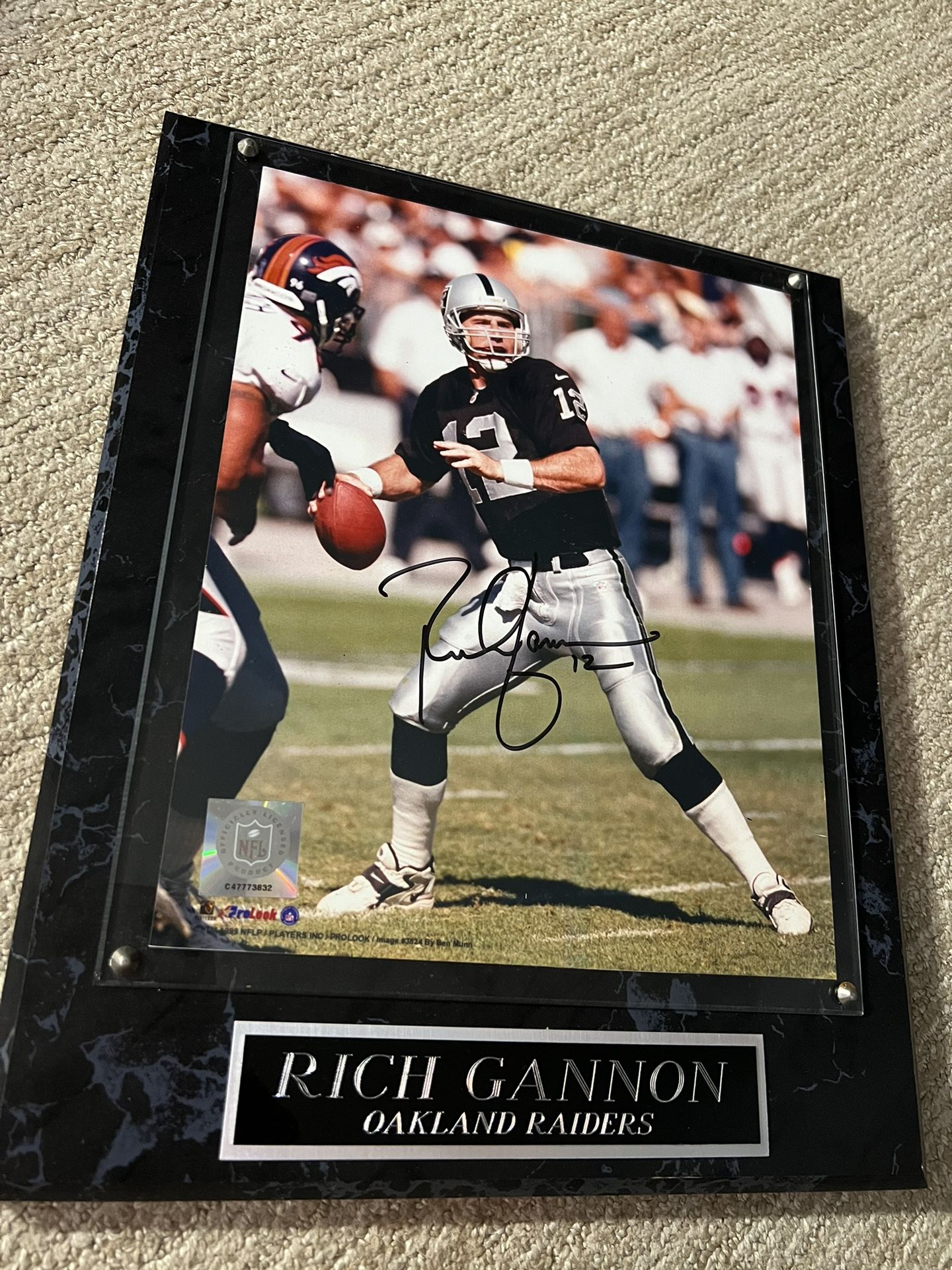 Oakland Raiders Rich Gannon Autographed Plaque