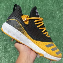 ADIDAS ICON 5 BOOST “BLACK / COLLEGIATE YELLOW” METAL BASEBALL CLEATS (Size 11, Men’s)