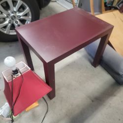 Dark Red Wooden Table