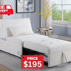 Convertible Sofa - Boucle Sofa - Free Delivery ✅ White Accent Chair - Chair Sofa - Lounge Chair 