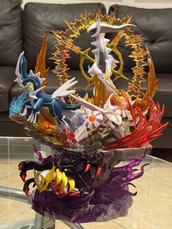 Lights Up Pokemon Arceus, Dialga, Palkia, and Giratina Resin Statue 37cm