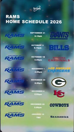 Los Angeles RAMS “Single Ticket” for home games