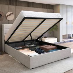 Queen Size Lift Up Hydraulic Storage Bed Frame