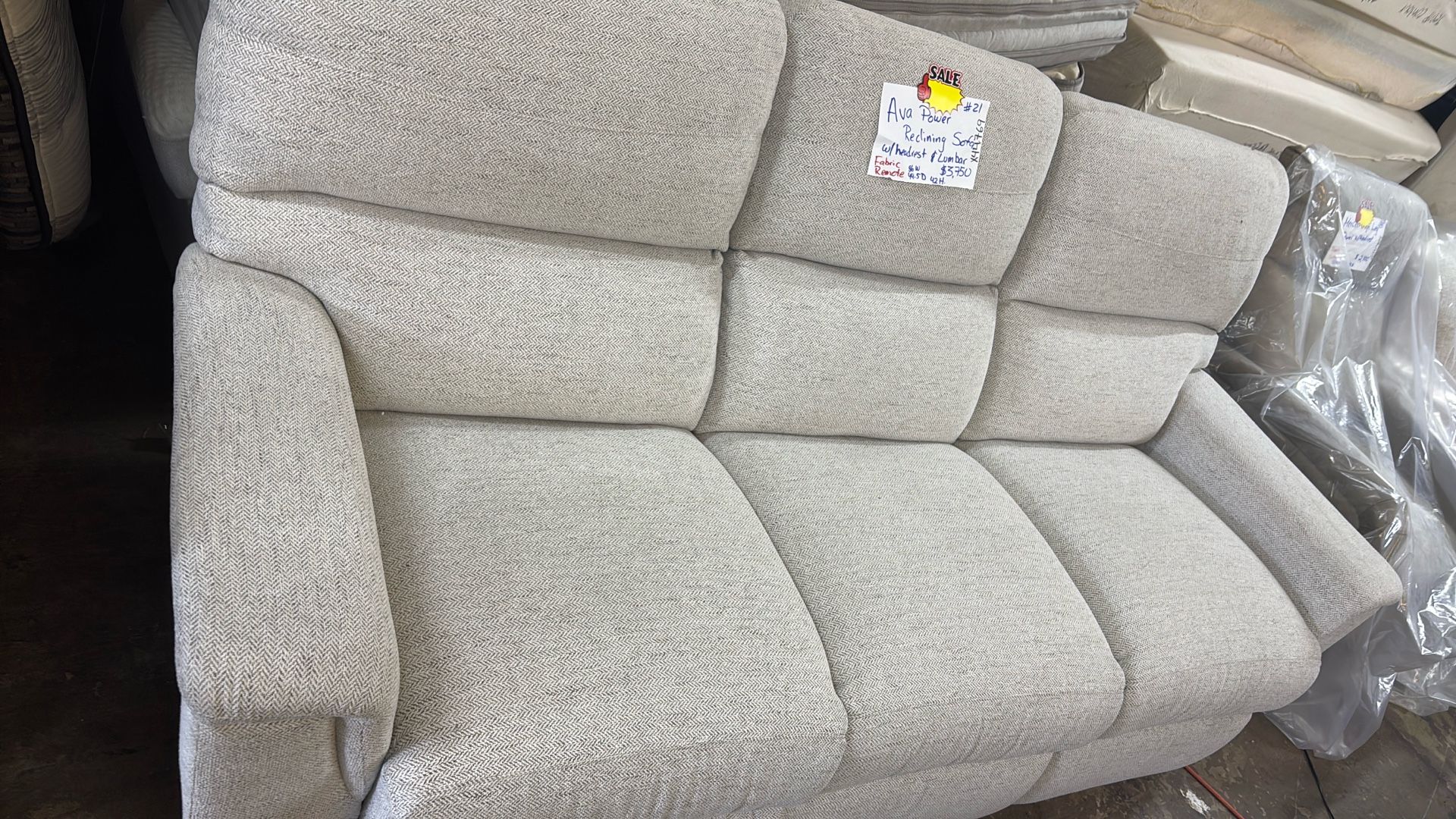 Fabric Power Recliner Sofa