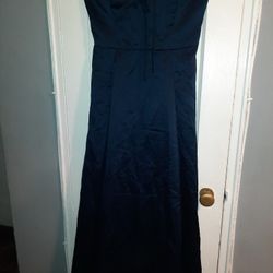 Alfred Angelo Navy Blue Satin Dresses Size 10