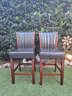 Upholstered Bar stool set of 3 color: dark brown