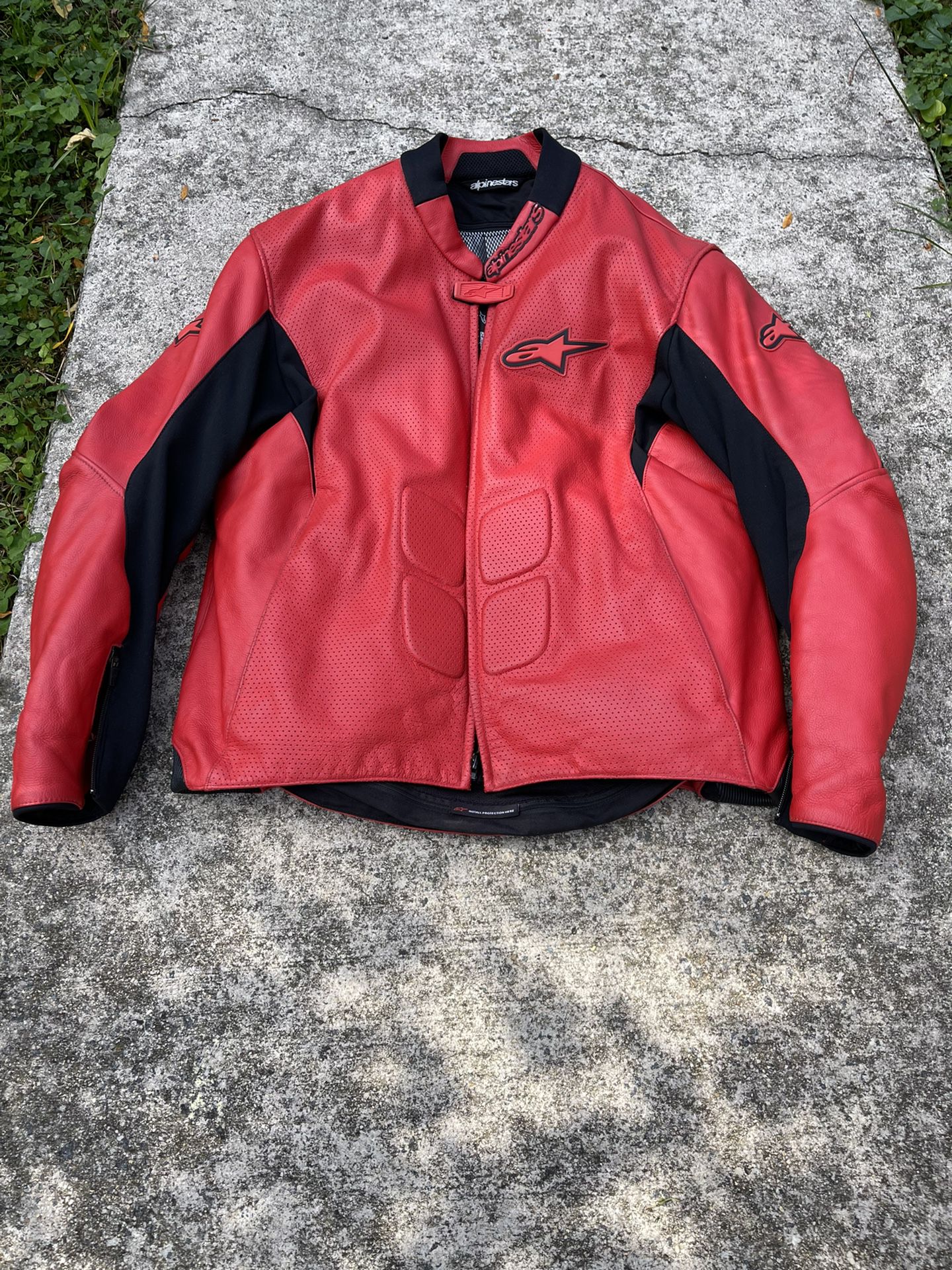  Alpinestars Leather Motorcycle Jacket /Hump XL