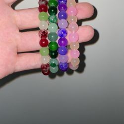 Glass & Crystal Bead Bracelet 