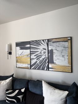 Set of 3 large framed wall art