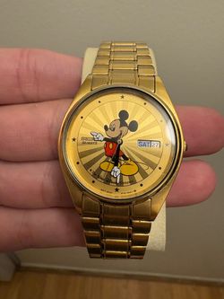 Seiko Quartz Mickey Mouse Disney Gold Watch