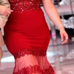 Red Mermaid Gown Dress