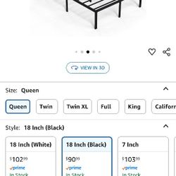 Queen Size Metal Bed Frame 