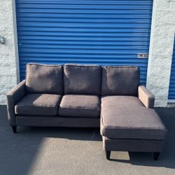 Sofa Gray With Reversible Chaise