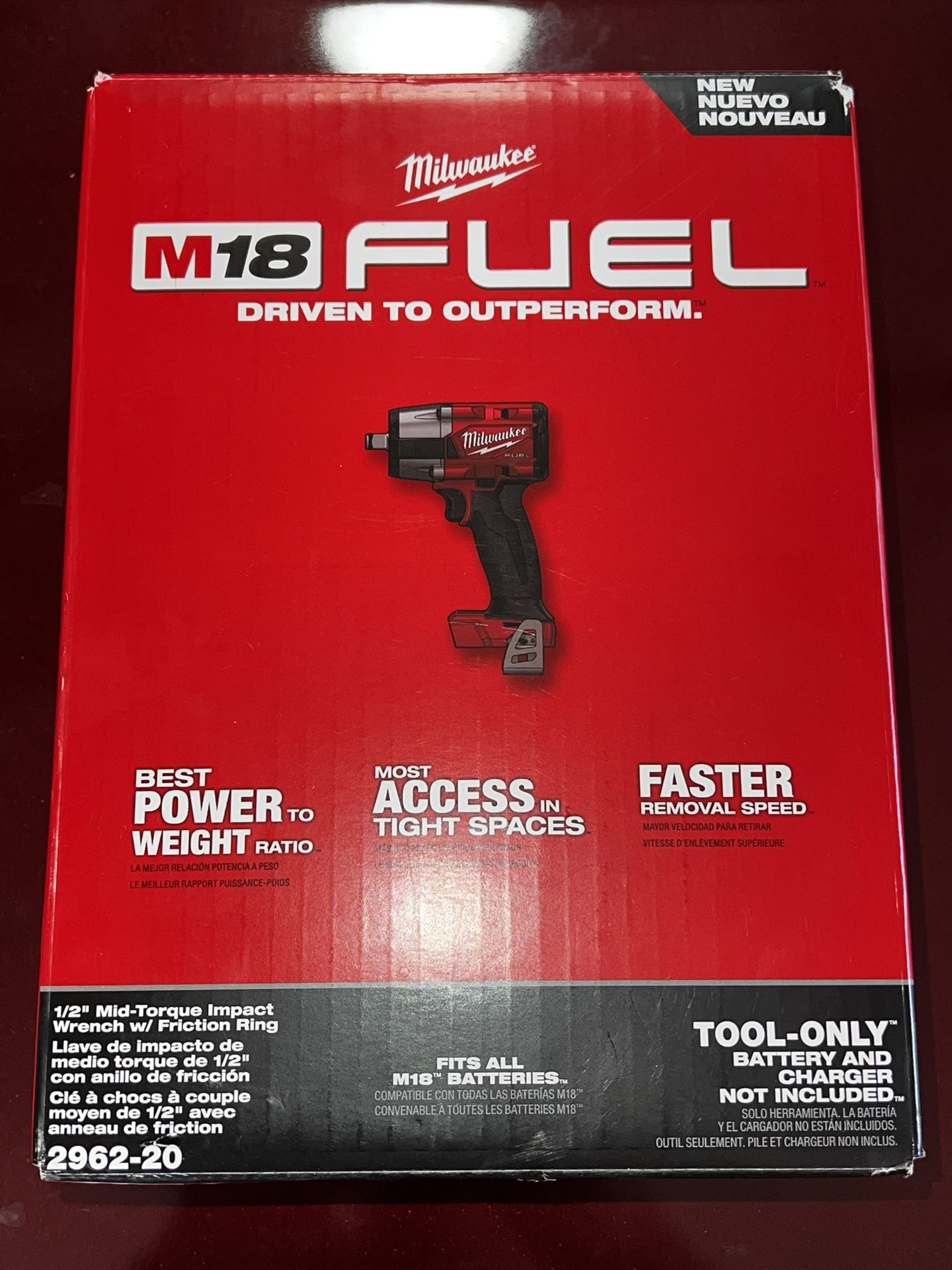 $180 Es Lo Menos. TOOL ONLY NEW M18 Milwaukee Fuel 1/2”inch Mid Torque Impact Wrench. 180 Firm