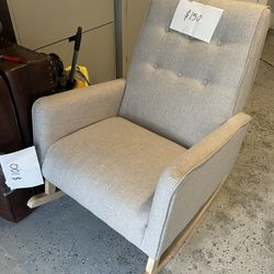 Tufted Grey Rocking Chair