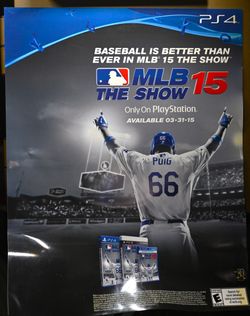 Rare 2015 Exclusive MLB The Show 15 Magnetic Poster For GameStop / Best Buy
