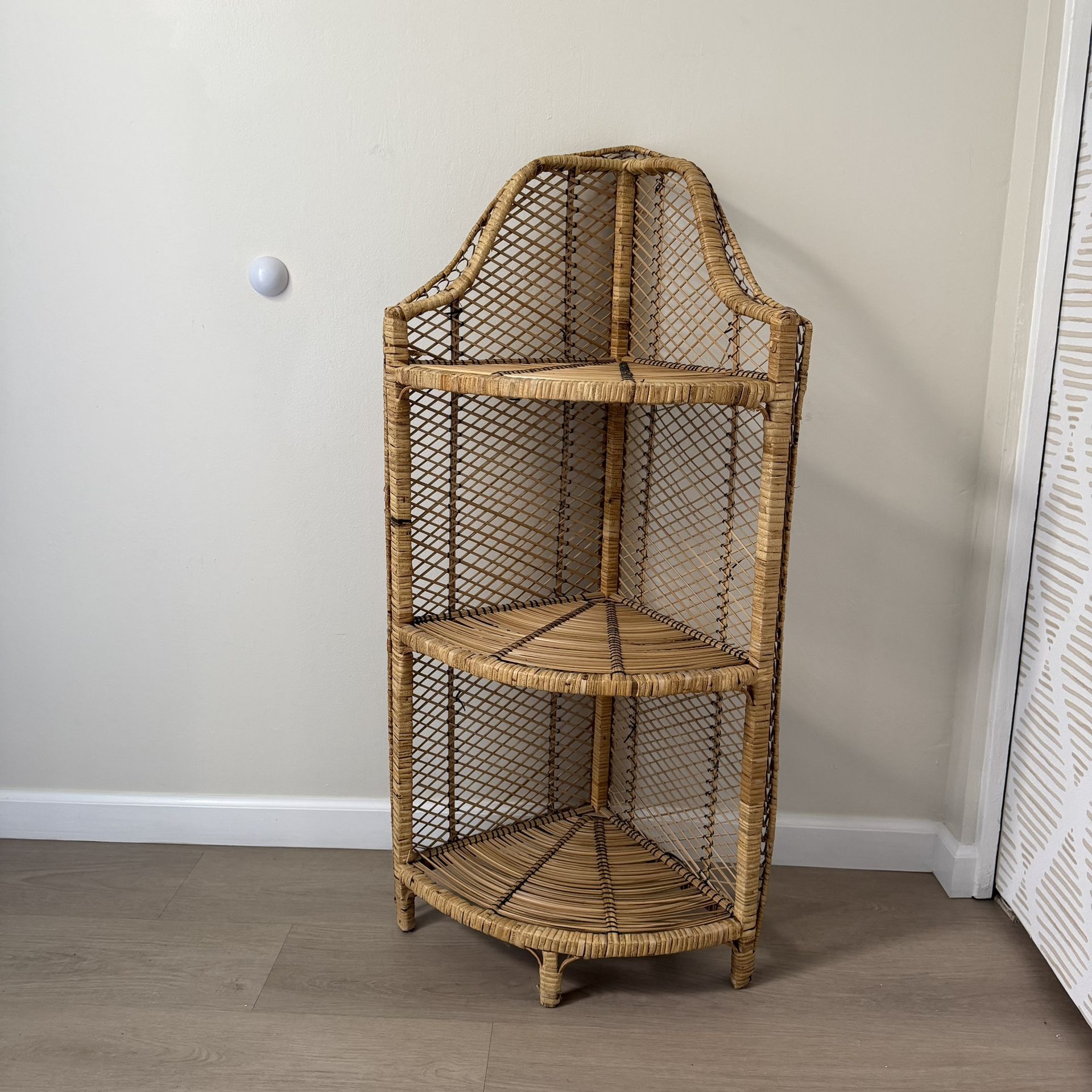 Rattan Wicker Corner Shelf 