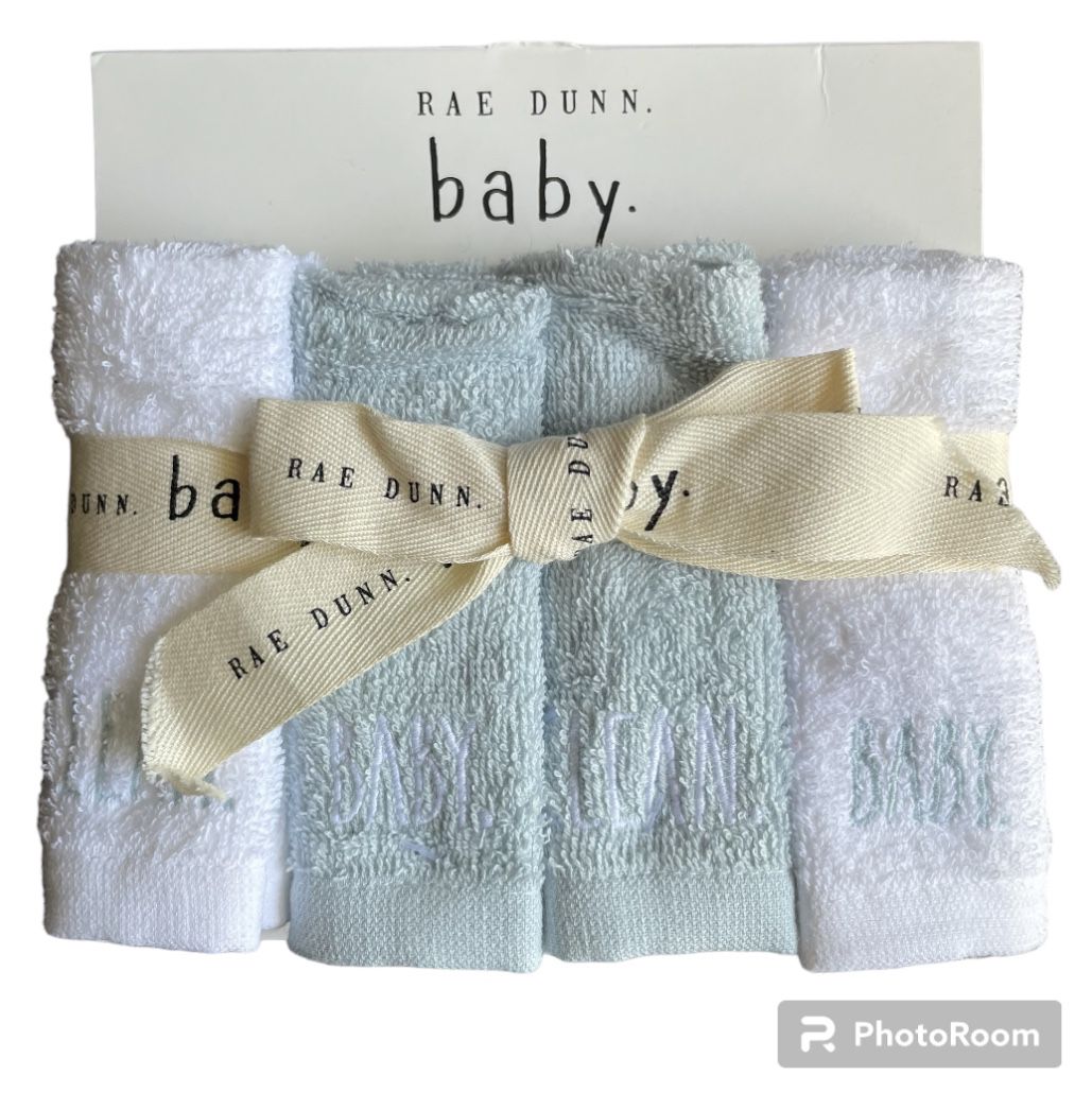 Rae Dunn Baby Embroidered Wash Cloths