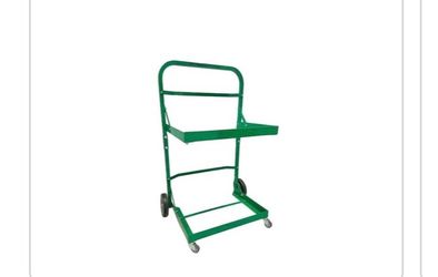 $55 Recycle Bin Cart with Aluminum Frame and Recycle Bin Trays and Four Wheels