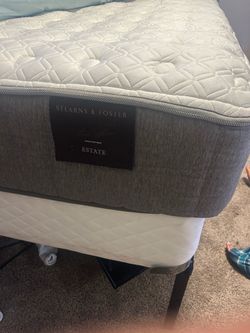California king bed set (new mattress,boxsprings, and rails)