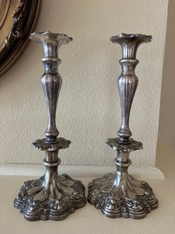 Antique silver plated candlesticks