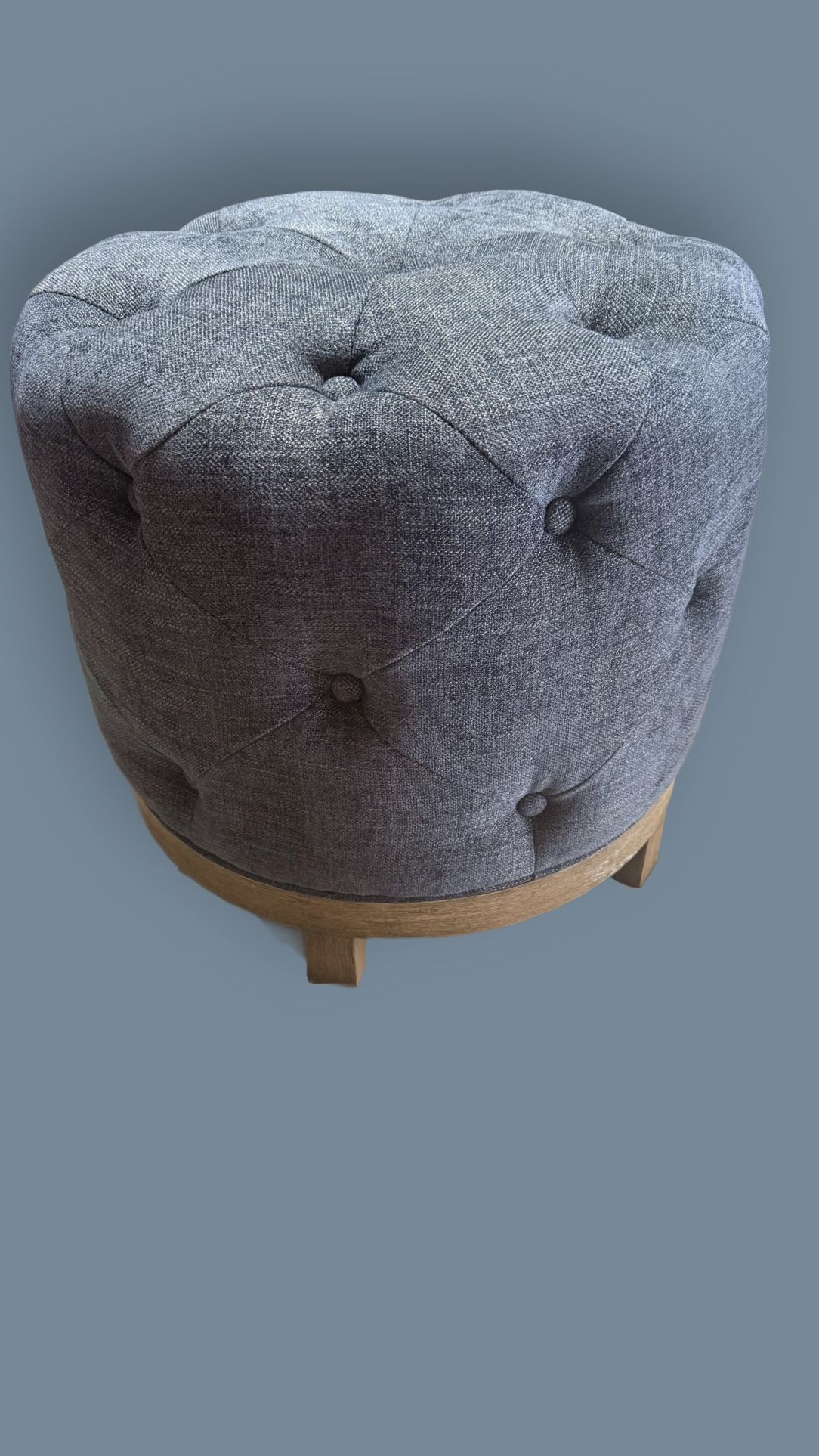 BRAND NEW Pottery Barn Jake Tufted Swivel Stool - Performance Blue!