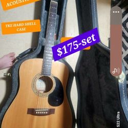 MITCHELL ACOUSTIC GUITAR AND HARD CASE