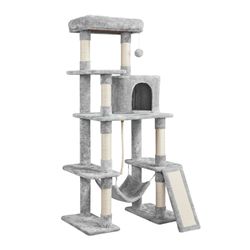 Gray Cat Tree Tower 63”